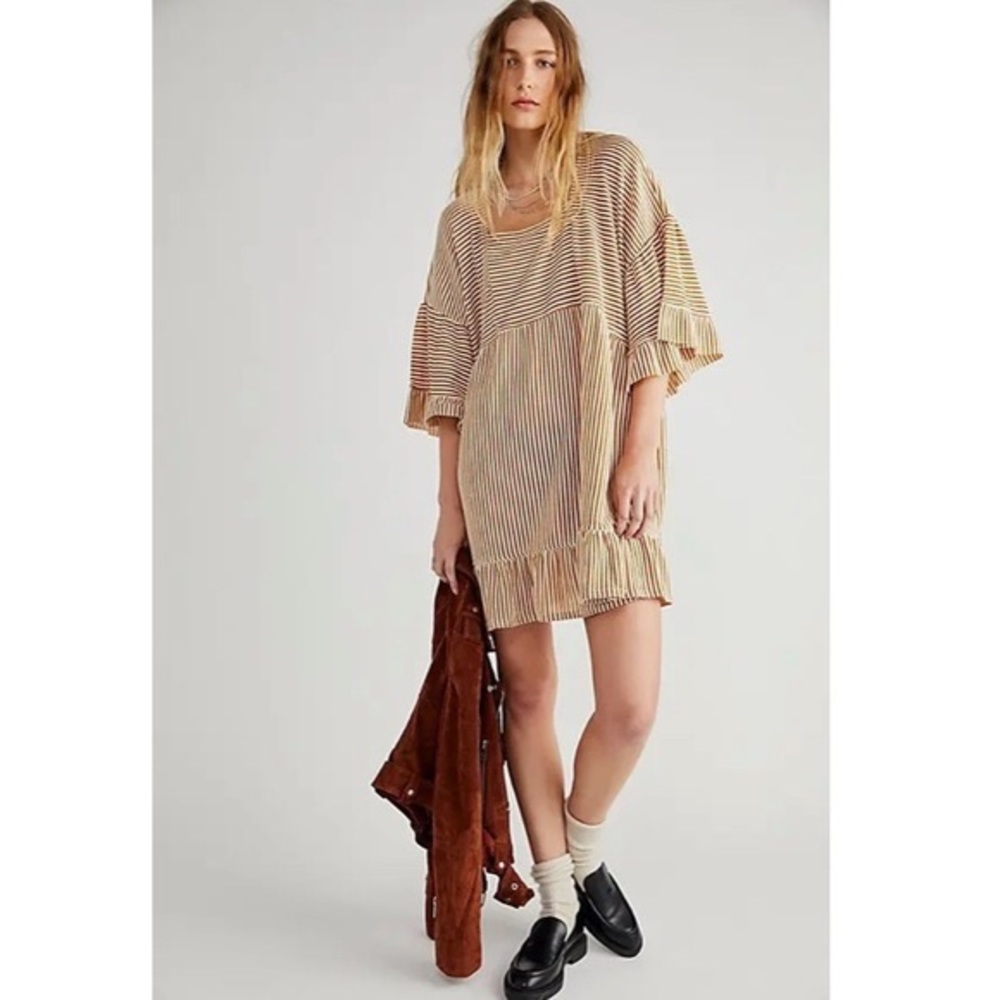 Free People El Mar Striped Mini Dress